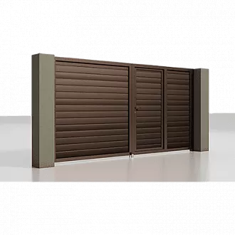 Распашные ворота с калиткой серии Prestige Распашные ворота с калиткой серии Prestige