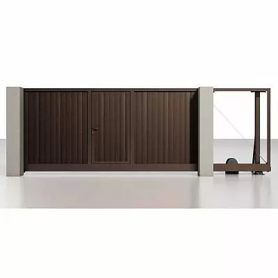 Откатные ворота со встроенной калиткой Откатные ворота со встроенной калиткой